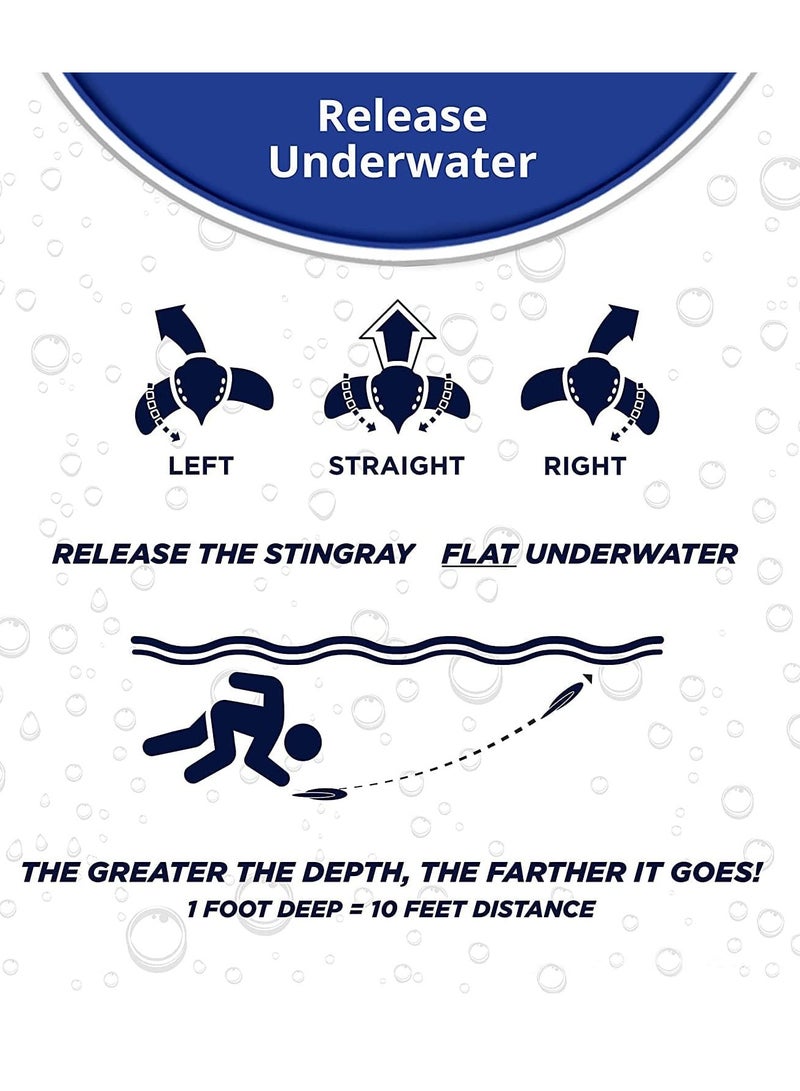 VUCATIN Underwater Stingray Glider with Adjustable Fins Travel Up to 50 Feet Self-Propelled Pool Rocket Travels Underwater Swimming Diving Pool Toys Fun Water Games for Kids School Gift (Green) - Image 3
