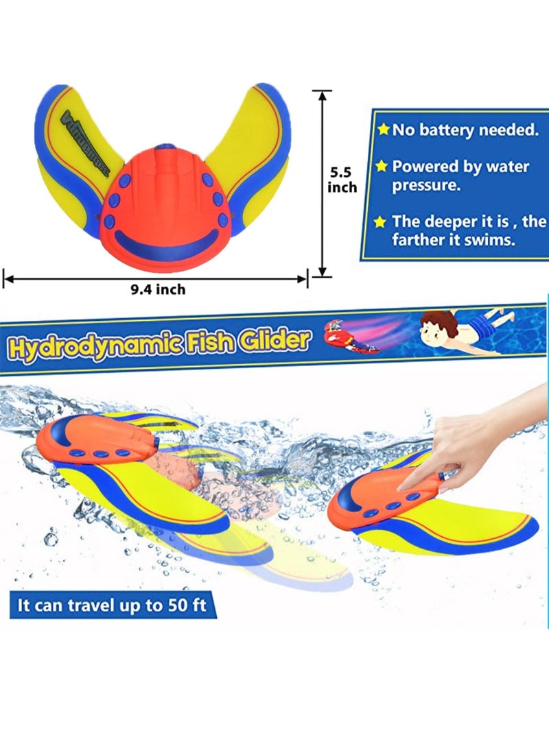 VUCATIN Underwater Stingray Glider with Adjustable Fins Travel Up to 50 Feet Self-Propelled Pool Rocket Travels Underwater Swimming Diving Pool Toys Fun Water Games for Kids School Gift (Green) - Image 2