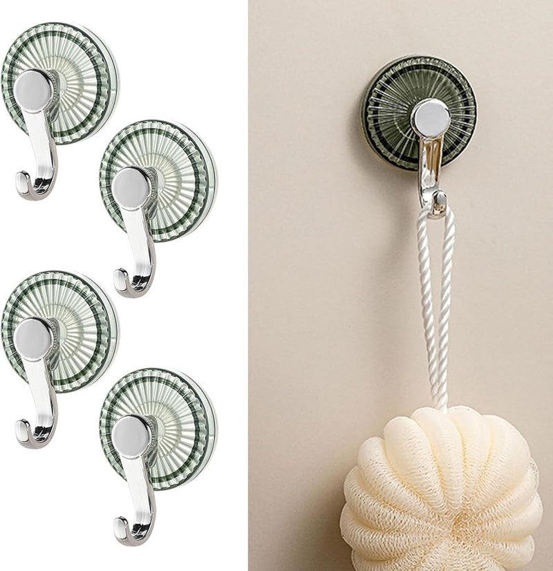 Green Suction Cup Hooks No Drill Bathroom Towel Hanger Waterproof Kitchen Organizer - Image 3
