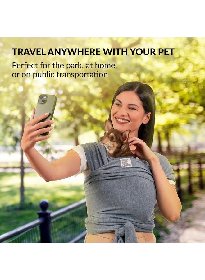 CollarDirect Dog Sling Carrier for Small Dogs - Anti-Anxiety Cat Sling, Puppy Pouch - Pet Sling in Gray Black Blue Green Pink Yellow (Gray, Standard) - Image 5