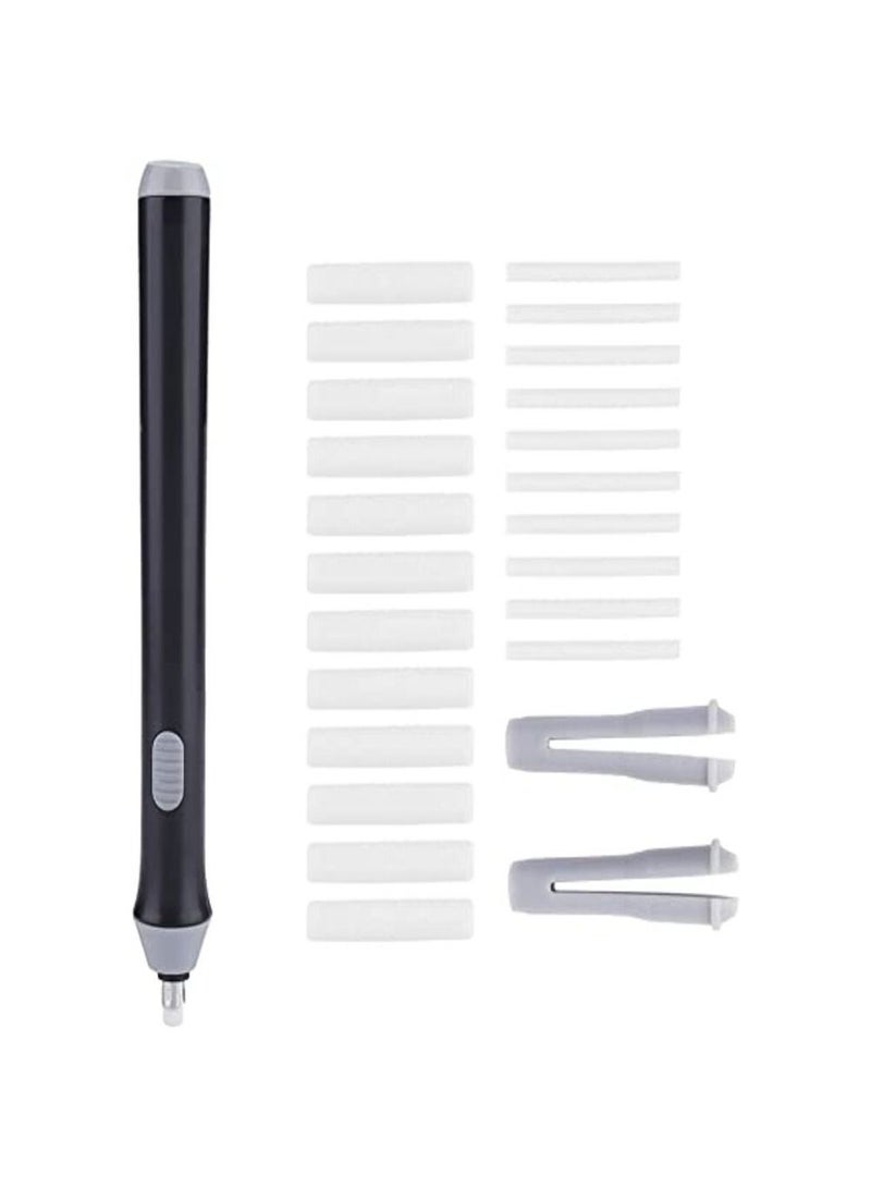 Walfront Electric Eraser Kit Automatic Pencil Eraser Battery Operated with 20 Eraser Refills Detailer Tool for Artists Sketching Pencils/Drafting Pencil/Graphite(Black) - Image 1