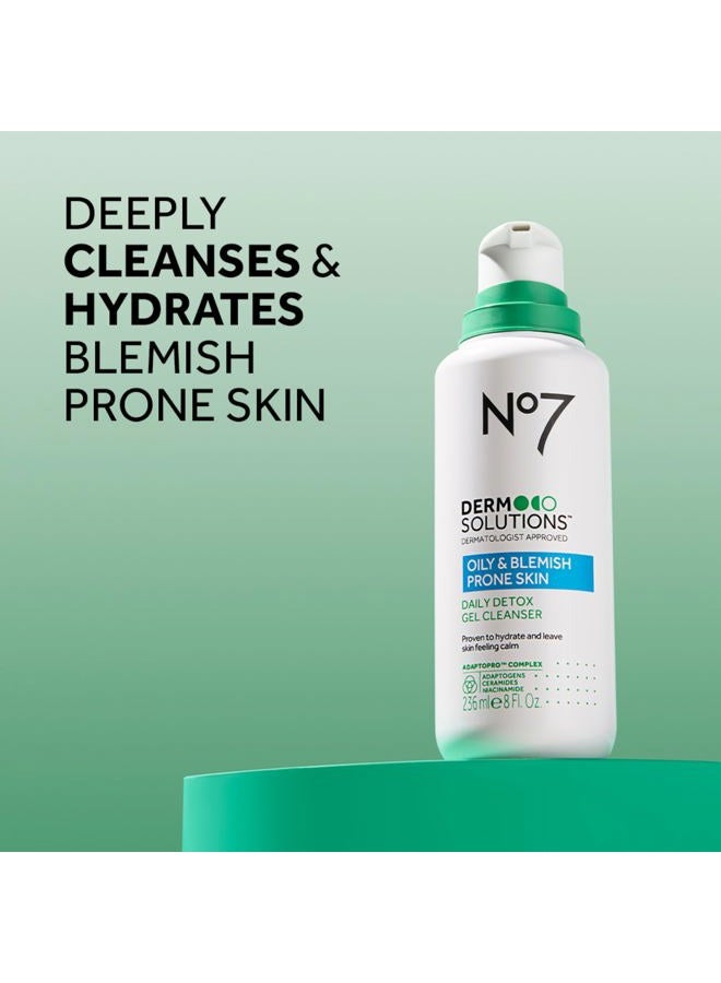 No7 Derm Solutions Daily Detox Foaming Face Wash - Gel Facial Cleanser Formulated with Ceramides, Niacinamide & Adaptogens To Help Maintain Moisture Barrier - For Oily & Blemish-Prone Skin (8 Fl Oz) - Image 2