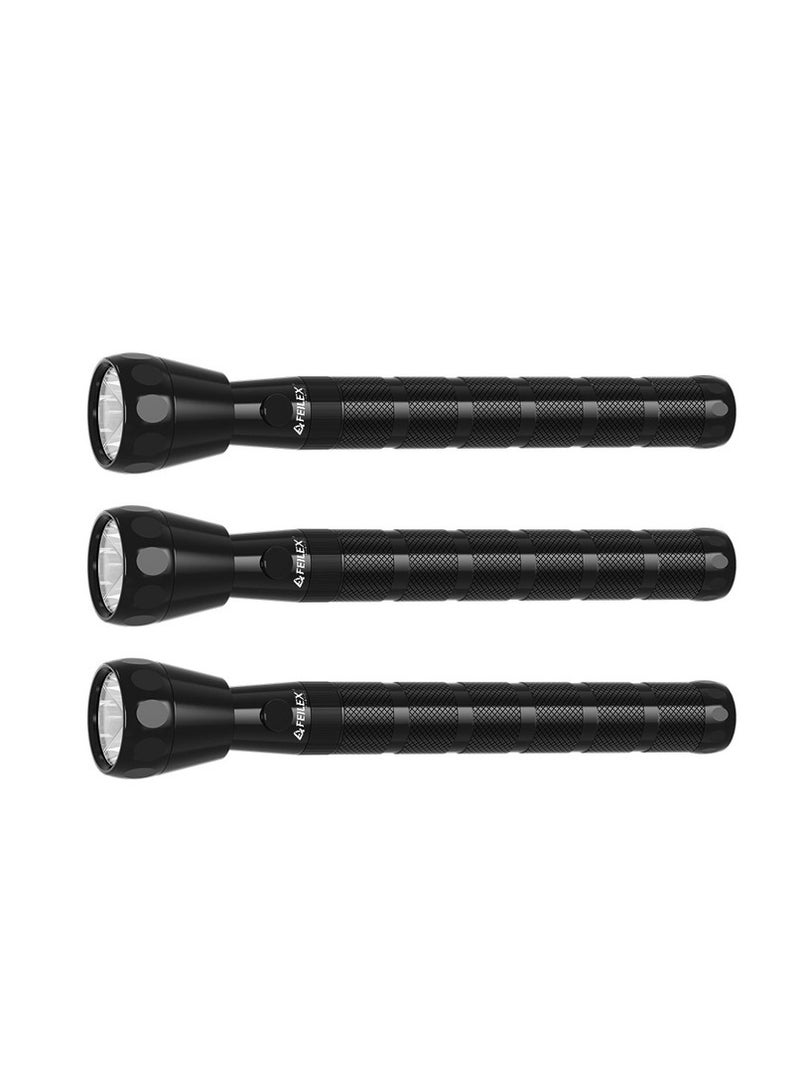 فيليكس كشاف 3 في 1 LED قابل للشحن 25 سم هيكل من الألومنيوم وزجاج أمامي غير قابل للكسر FXS-3003N أسود - Image 2