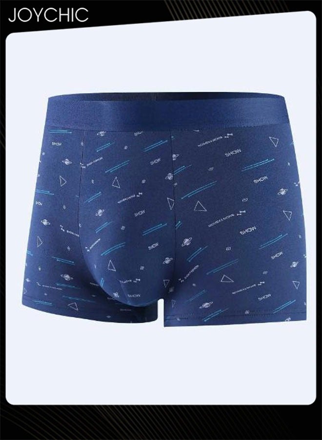 Joychic 4-piece Men's Moisture-Wicking Cotton Boxer Briefs Line Printing U-shaped Comfortable Breathable Underwear - Image 5