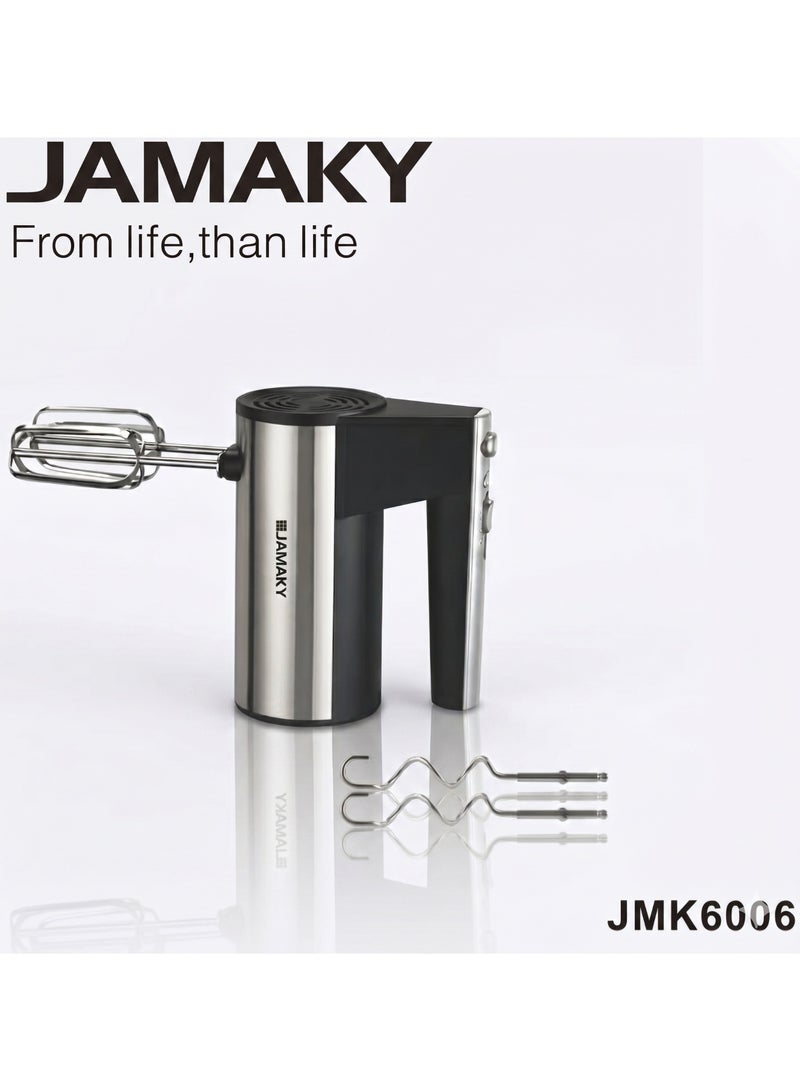 JAMAKY Jamaki 500W Electric Egg Beater 5 Speeds – Stainless Steel Whisk – Powerful Hand Mixer for Eggs Cream & Dough – Easy to Clean - Image 1