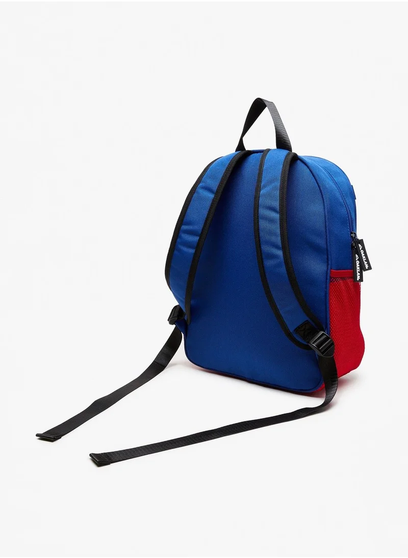 Oaklan by Shoexpress Boys Logo Print Colourblock Backpack with Zip Closure