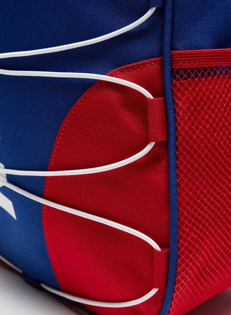 Oaklan by Shoexpress Boys Logo Print Colourblock Backpack with Zip Closure