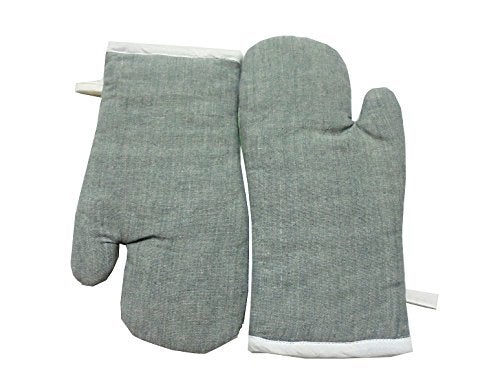 Tidy Green with White Colour Stripped Design Cotton Micro Oven Hand Glove Pack of 2pcs - Image 2
