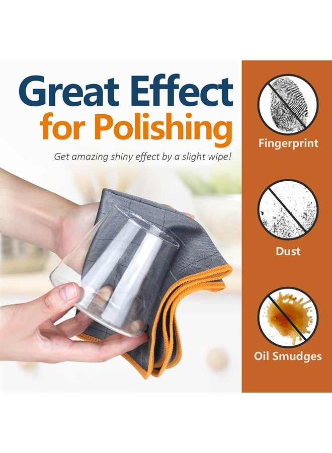 Airlab Carbon Microfiber Cleaning Cloth Glass Window Polishing Lint Free Streak Free Easy Clean Rag Reusable for Mirror Kitchen Dish Auto Detailing, Pack of 3, 12"x12", 400GSM - Image 2