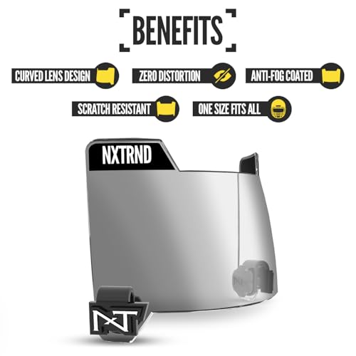 NXT NXTRND Nxtrnd VZR3 Football Visor, Curved Lens Technology, Fits Adult & Youth Football Helmets (Clear Mirror) - Image 3