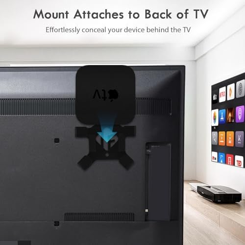 IFCASE Wall/Under Desk/Back of TV Mount Compatible with All Apple TV Generations (Including All 4K Models) (Black) - Image 4