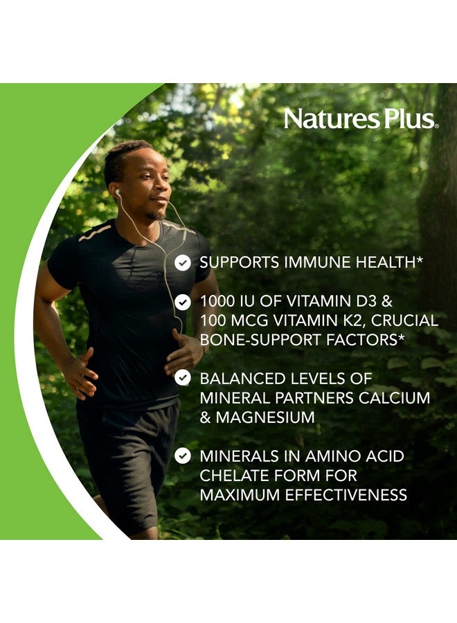 NaturesPlus Calcium/Magnesium/Vitamin D3 with Vitamin K2 - Supports Bone & Immune Health - Vegetarian, Gluten Free - 180 Tablets - 45 Servings - Image 4