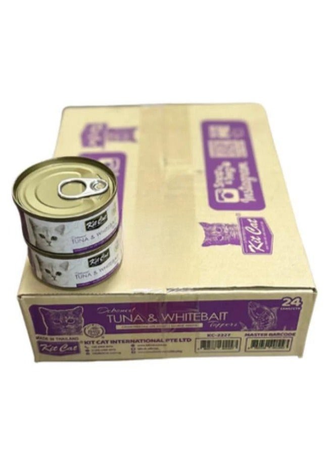 Kit Cat (24 packs) natural wet food for small and large cats with tuna and fish fillet flavor / 80 grams - Image 2