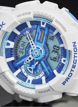 Casio G-SHOCK Series Summer Exclusive Color Matchway Classic Hands Shockproof and Waterproof Sport Quartz Movement Blue Dial GA-110WB-7A - view 3