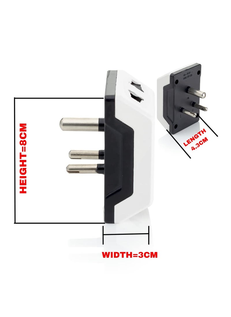 HI PLASST PINS N PLUGS HiPlasst Multiplug Adaptor with 3 Universal Sockets 6A 6Amp Multiplug Socket for Home Office  - Image 2