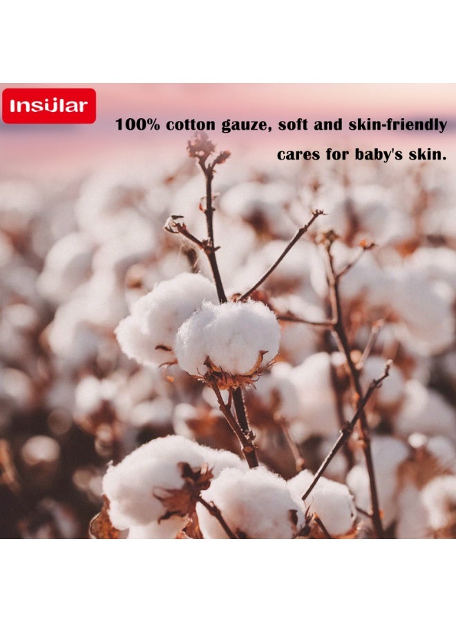 انسولار مرايل اطفال من الموسلين مكونة من 6 قطع، مرايل باندانا لعاب اللعاب مصنوعة من القطن بنسبة 100% للجنسين من الاولاد والبنات، مجموعة ناعمة ماصة للتسنين واللعاب - Image 4