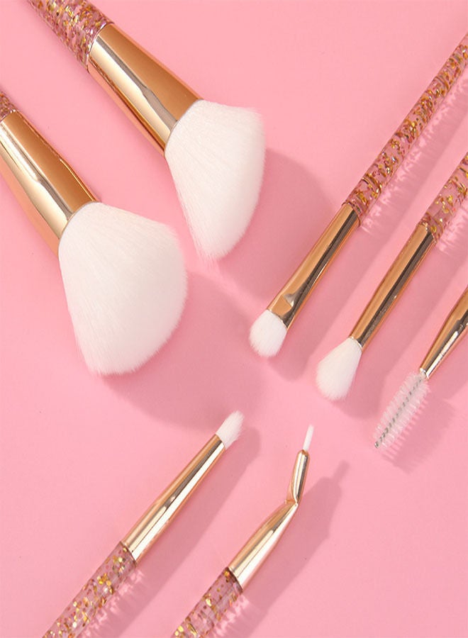Vermaney Brushes Makeup Brushes Set 7 PCS Professional Sequin Makeup Brush Set Eyeliner Eyeshadow Eyelash Contour Powder Blush Concealer Lip Makeup Brush Makeup Tool - Image 5
