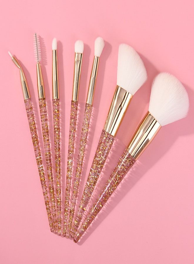 Vermaney Brushes Makeup Brushes Set 7 PCS Professional Sequin Makeup Brush Set Eyeliner Eyeshadow Eyelash Contour Powder Blush Concealer Lip Makeup Brush Makeup Tool - Image 1
