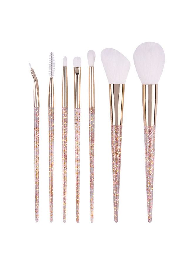 Vermaney Brushes Makeup Brushes Set 7 PCS Professional Sequin Makeup Brush Set Eyeliner Eyeshadow Eyelash Contour Powder Blush Concealer Lip Makeup Brush Makeup Tool - Image 2
