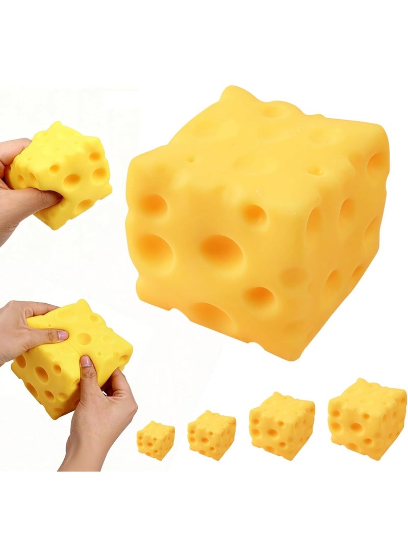 Giant Cheese Squishy Toy - Extra Large Stress Relief Ball for Adults & Kids, Realistic Shapeable Sensory Squeeze Toy - Image 1
