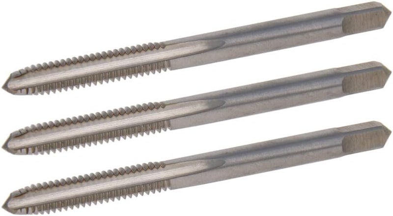 اتول مارت Utoolmart مخرطة آلة، 8-32 H2 دقة HSS برغي آلة سدادة صنبور، لامعة النهاية، جولة رمح مع نهاية مربعة 3Pcs - Image 1