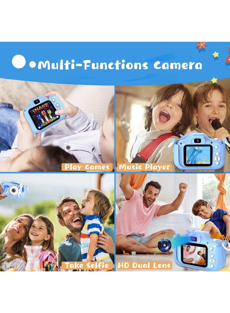 Kids Camera, 1080P HD Camera for with 32 GB Card, 40MP Digital Camera,HD Video Protective Silicone Cover,for Girls Boys Age 6-12 - Image 2
