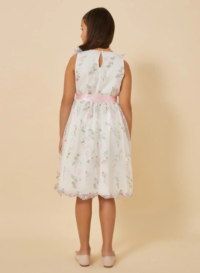 Styli Floral Trim Dress