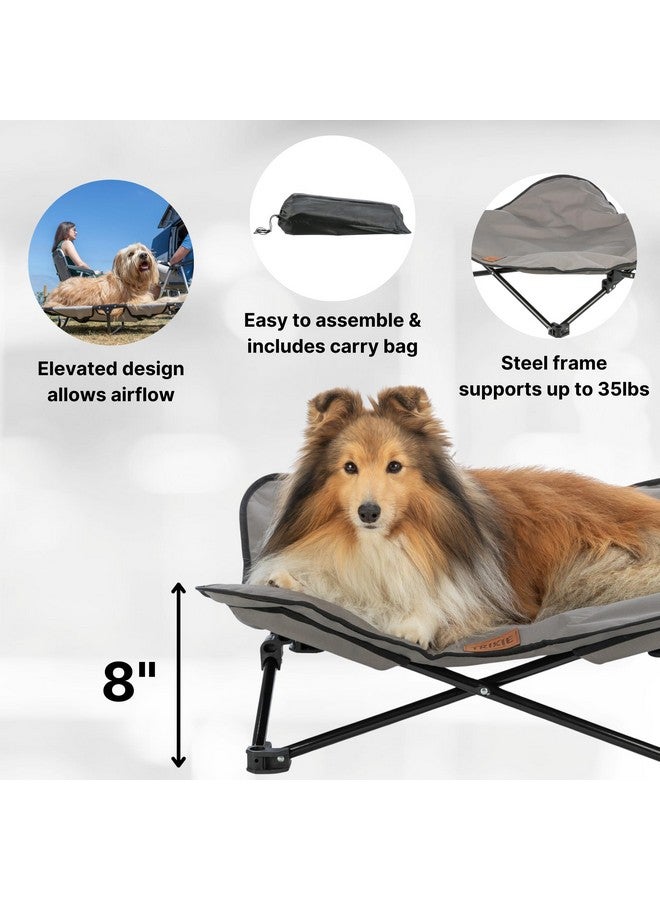 تريكسي سرير تخييم للكلاب، سرير مرتفع للكلاب، سرير مبطن قابل للطي للحيوانات الأليفة، كرسي سفر مرتفع للكلاب الصغيرة والمتوسطة الحجم - Image 3