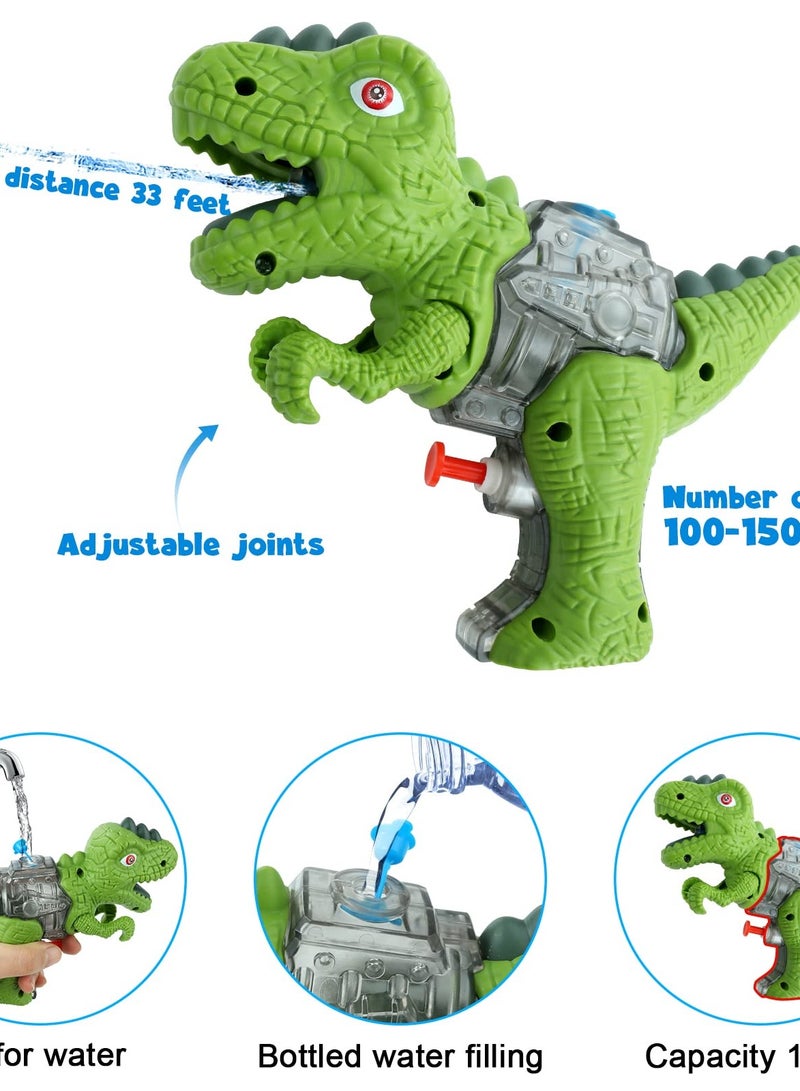 Dinosaur Water Gun Set, 4 Fun Squirt Guns for Kids and Adults, Ideal for Backyard and Pool Play, Perfect Summer Water Toy - Image 2
