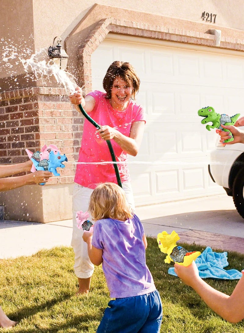 Dinosaur Water Gun Set, 4 Fun Squirt Guns for Kids and Adults, Ideal for Backyard and Pool Play, Perfect Summer Water Toy - Image 3