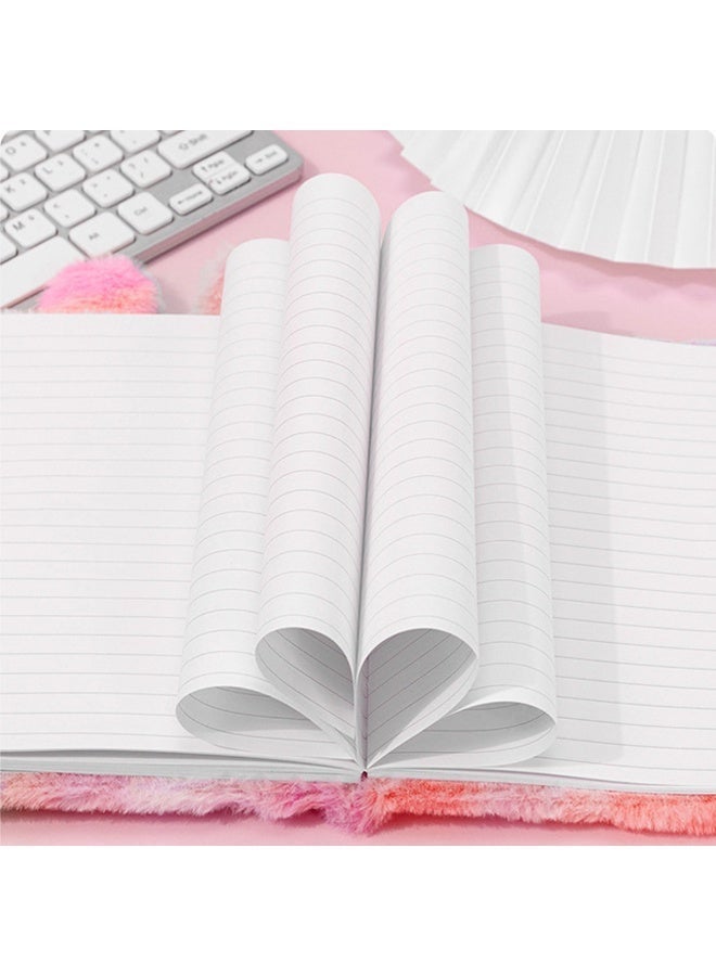 A6 Diary for Girls with Lock and Key, Lock Kids Journal Diary, Fuzzy Pink Travel Notebook for Birthday Gift School Reward - Image 3