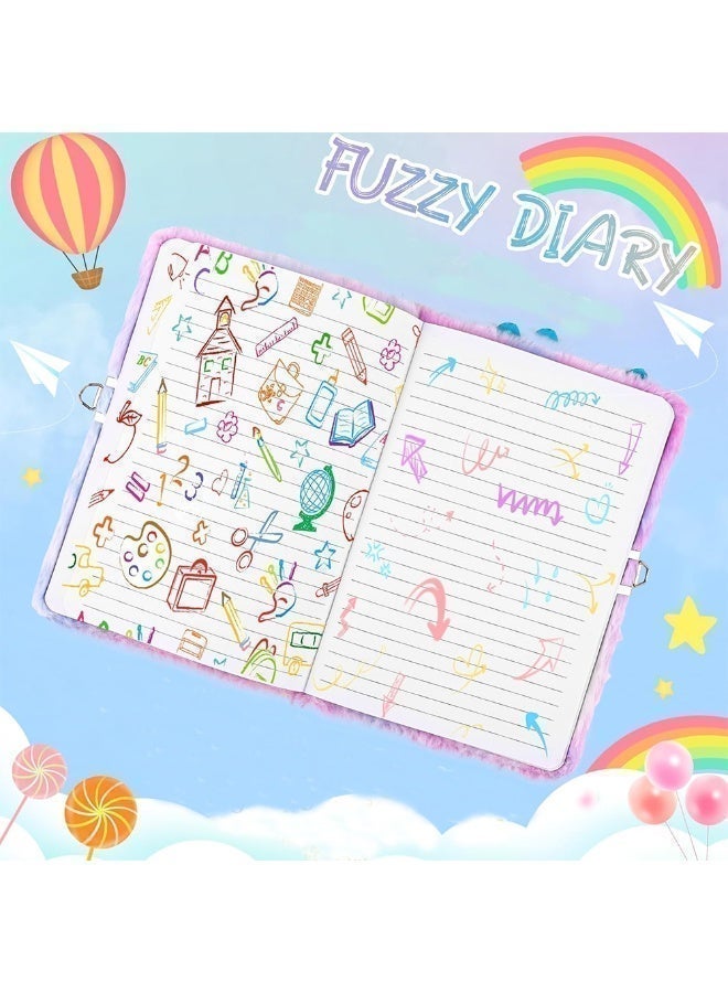 A6 Diary for Girls with Lock and Key, Lock Kids Journal Diary, Fuzzy Pink Travel Notebook for Birthday Gift School Reward - Image 5