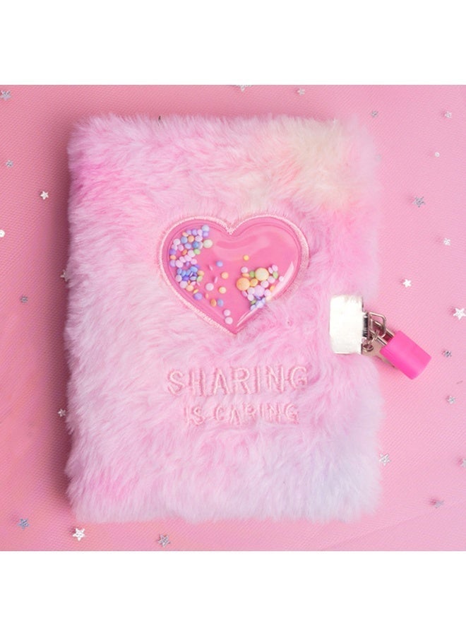 مفكرة أطفال مع قفل ومفتاح، مفكرة مغلقة بحجم A6 للفتيات، هدية للأطفال، دفتر مبطّن باللون الوردي للكتابة في المدرسة والمكتب - Image 1