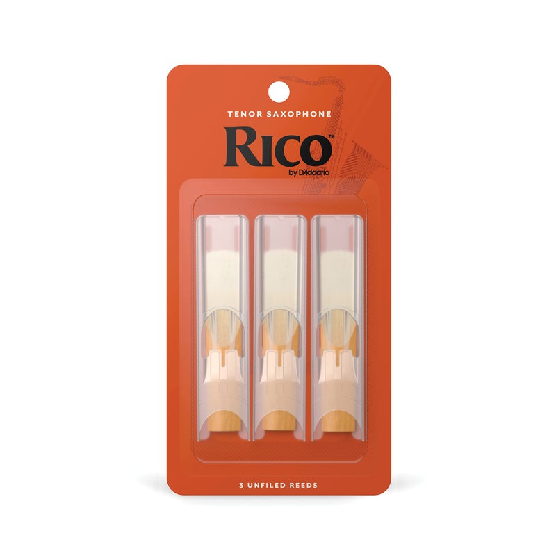 D'Addario Dâ€™Addario Woodwinds - Rico Tenor Sax Reeds - Tenor Saxophone Reeds - Tenor Reeds Crafted for Beginners, Students, Educators - Strength 2.0, 3-Pack - Image 1