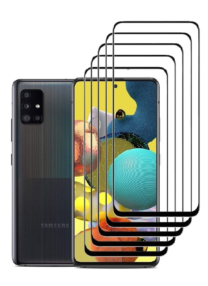 AINA 5 Pieces Tempered Glass Screen Protector 5D Designed For Samsung Galaxy A51 5G Full Glue Edge to Edge Full Screen Coverage And Bubble Free - Image 1