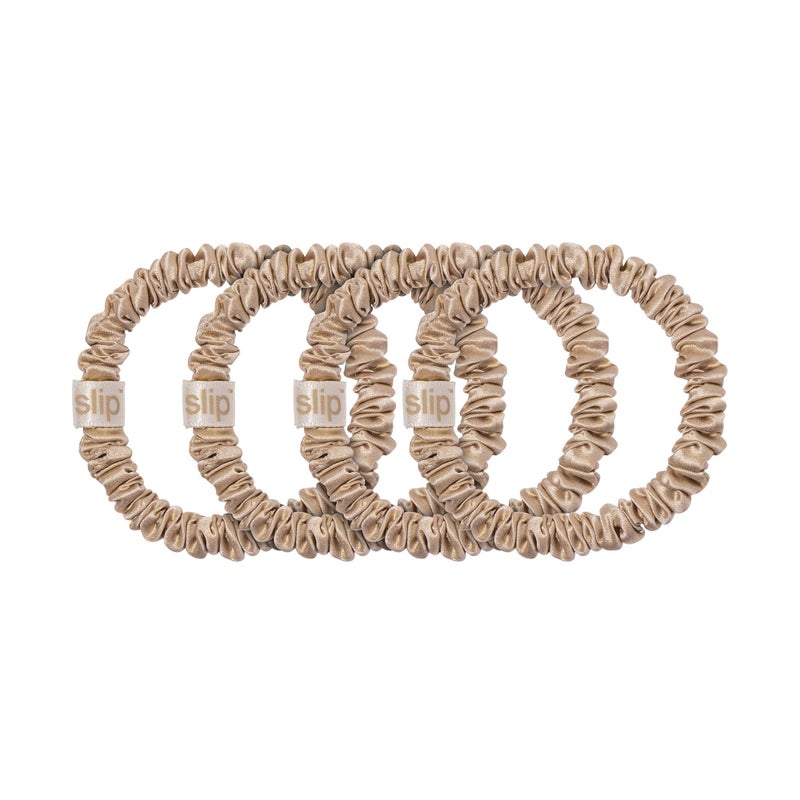 Slip Silk Skinny Scrunchies - Blonde - Elastic Scrunchies Set (4 Scrunchies) - Image 2