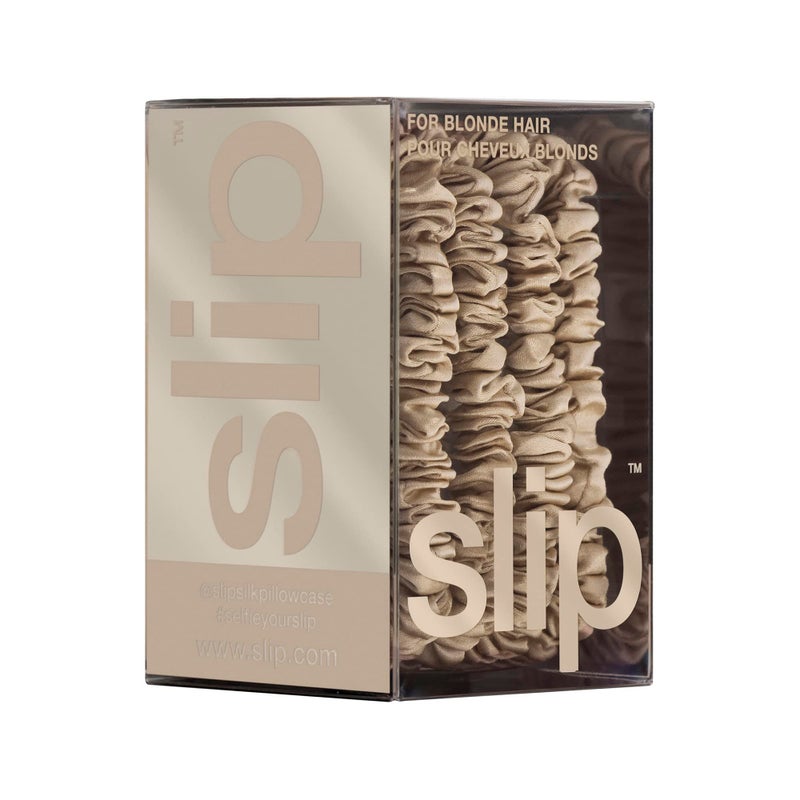 Slip Silk Skinny Scrunchies - Blonde - Elastic Scrunchies Set (4 Scrunchies) - Image 4