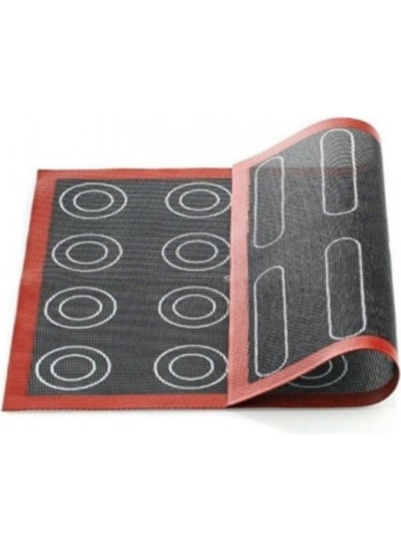 Tinky Winky - Double Sided Perforated Macarons and Eclair Baking Mat Silpat 30 x 40 cm - Image 1