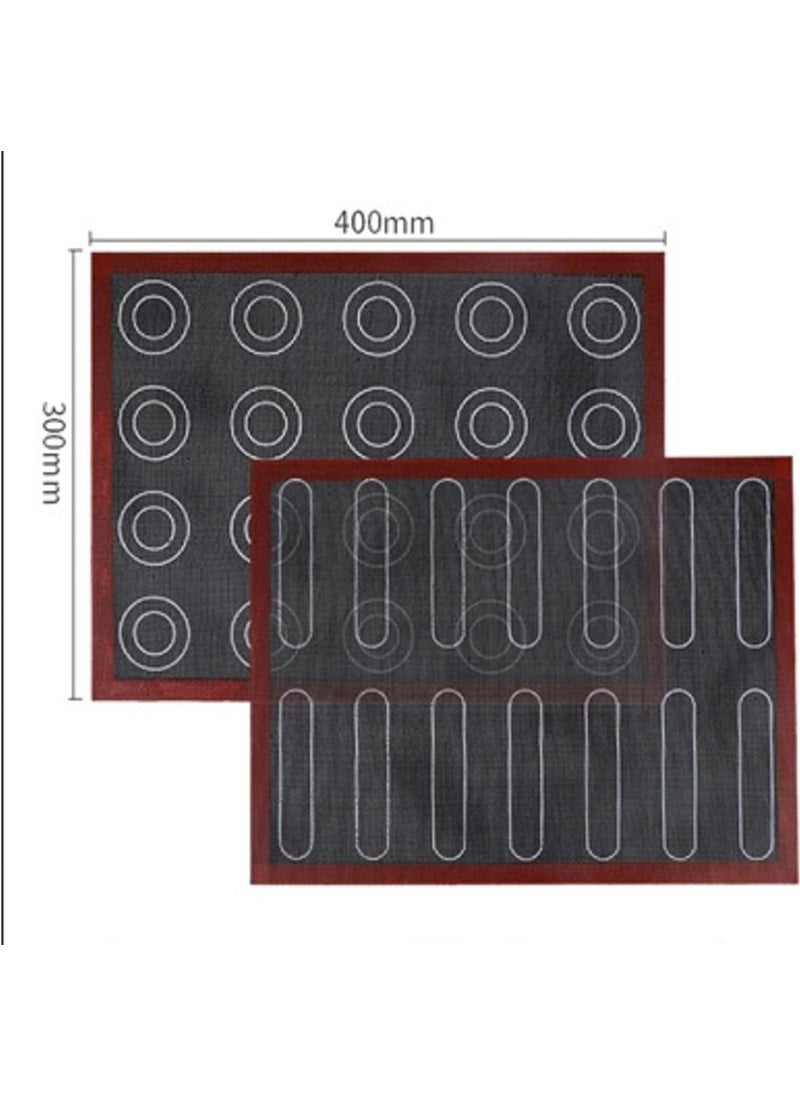 Tinky Winky - Double Sided Perforated Macarons and Eclair Baking Mat Silpat 30 x 40 cm - Image 1