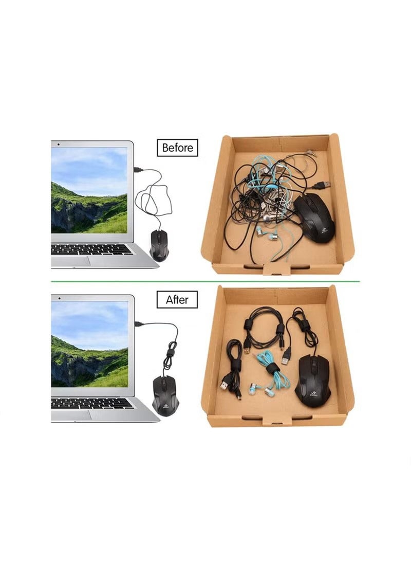 Loquat 60 PCS Reusable Cable Ties Travel Wire and Cord Straps Organizer  Under Desk Cable Management for Computer/PC/Laptop/TV/Electronics  Black Nylon and 7 Inches in Length - Image 3