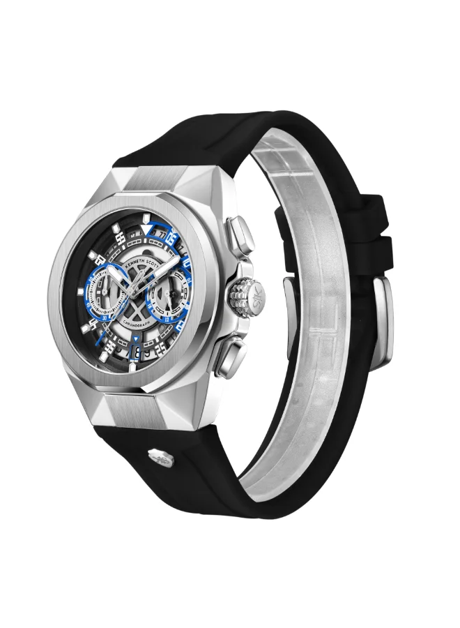 Kenneth Scott Men's Silicone Chronograph  Watch K26103-SSBB - 43 mm
