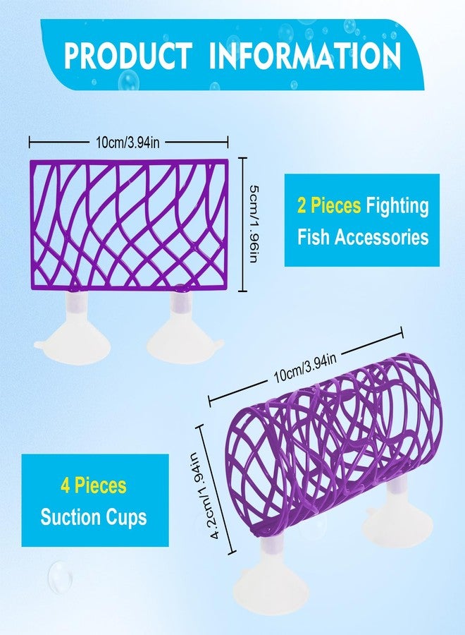 Swirge Betta Fish Tube Tunnel Toy, Betta Fish Tank Accessories Decorations, Betta Hammock Bed, Shrimp Guppies Hideout (Purple) - Image 3