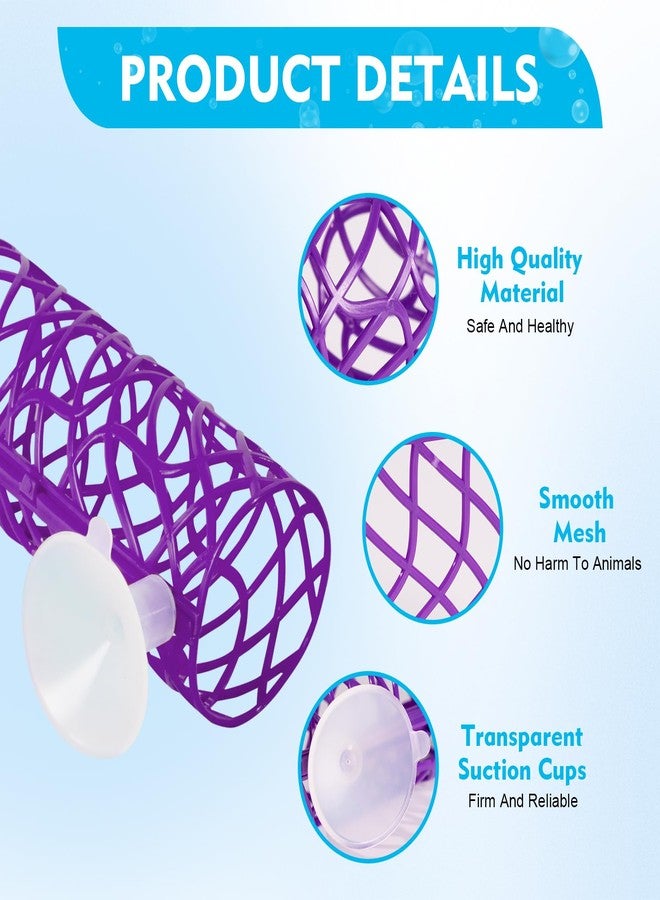 Swirge Betta Fish Tube Tunnel Toy, Betta Fish Tank Accessories Decorations, Betta Hammock Bed, Shrimp Guppies Hideout (Purple) - Image 2