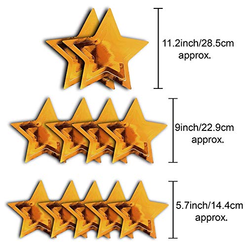HiPPITY HOP The party collective Hippity Hop Paper Garland Gold Star 3D Hanging Kit for Party, Happy Birthday, Anniversary, New Year Events, Home, Banquet Hall Events and Occasion,Wedding,Bridal Shower,Valentine (Pack of 11)  - Image 4
