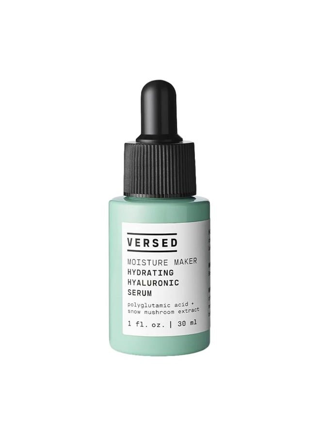 Versed Moisture Maker Hydrating Hyaluronic Serum - Lightweight Face Serum for Dry Skin, Moisturizing Polyglutamic Acid + Snow Mushroom Extract for Soothing, Plumping Hydration Day & Night (1oz) - Image 1