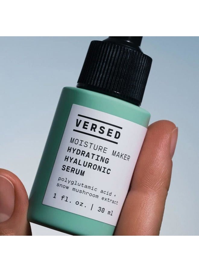 Versed Moisture Maker Hydrating Hyaluronic Serum - Lightweight Face Serum for Dry Skin, Moisturizing Polyglutamic Acid + Snow Mushroom Extract for Soothing, Plumping Hydration Day & Night (1oz) - Image 5