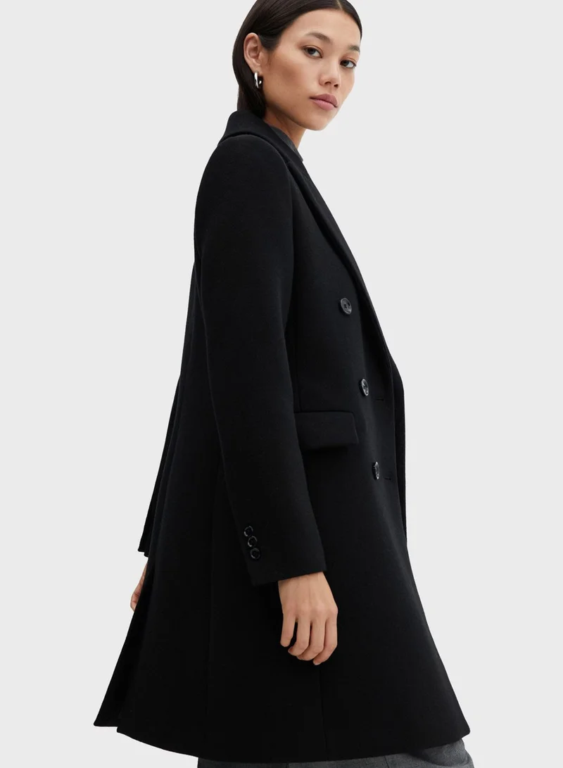 MANGO Button Detail Coat