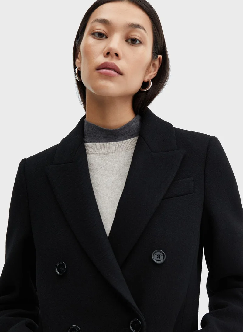 MANGO Button Detail Coat