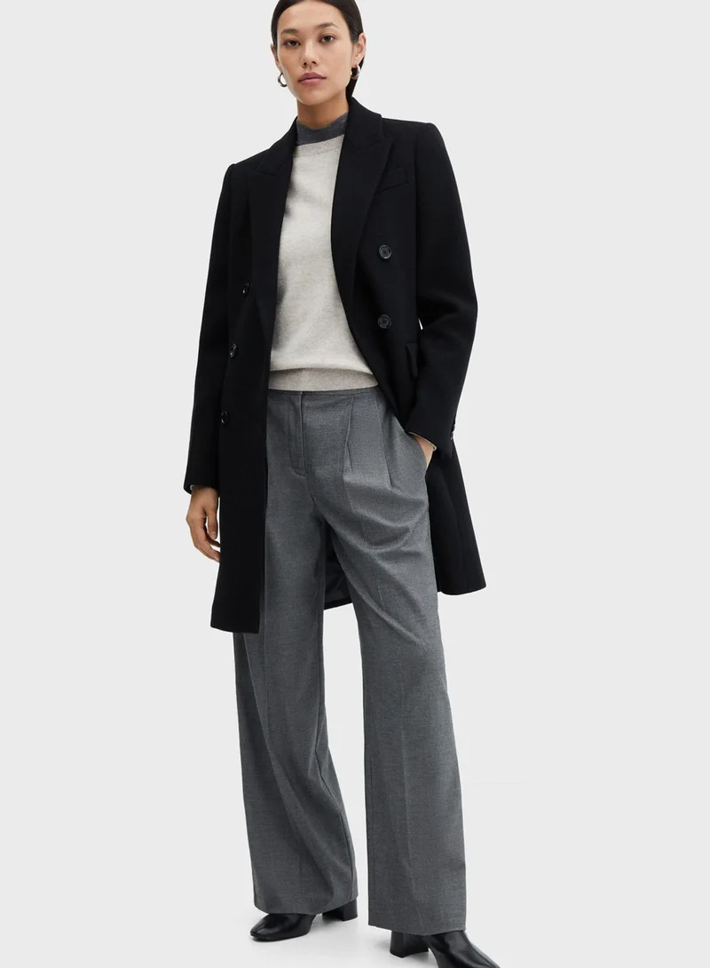 MANGO Button Detail Coat