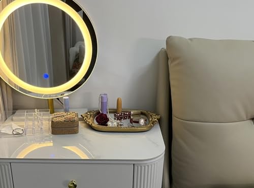 Deng YH Gold Mirror Tray| 12.5" x 8" | Mirror Trays for Vanity Elegant Guest Card Holder & Versatile Home/Vanity Decor | Perfect for Coffee Tables, Dressers, and Special Occasions，Mirrored Trays. - Image 2
